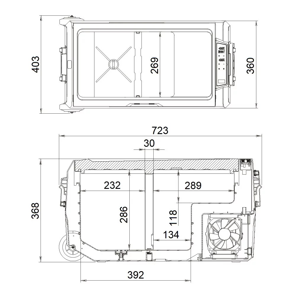 Компрессорный автохолодильник ALPICOOL T36 (36 л.) 12-24-220В