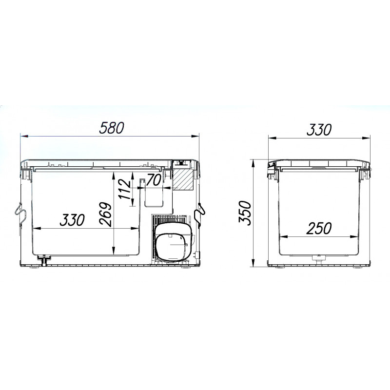 Компрессорный автохолодильник ALPICOOL MK25 (25 л) 12-24-220В