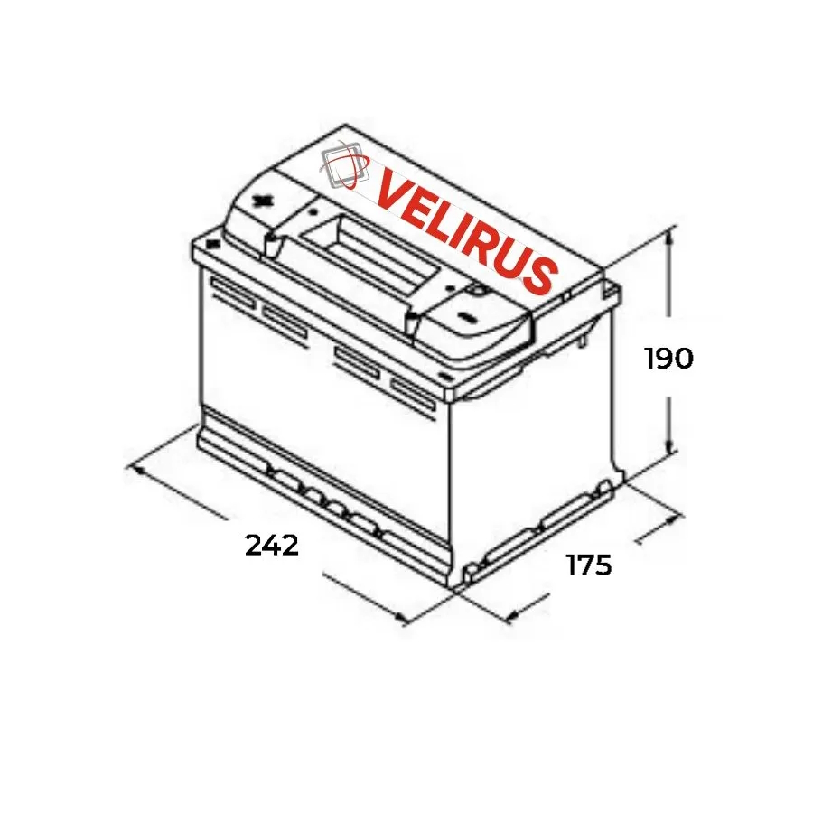 Аккумулятор автомобильный АКОМ 6СТ-60 VELIRUS EN 540