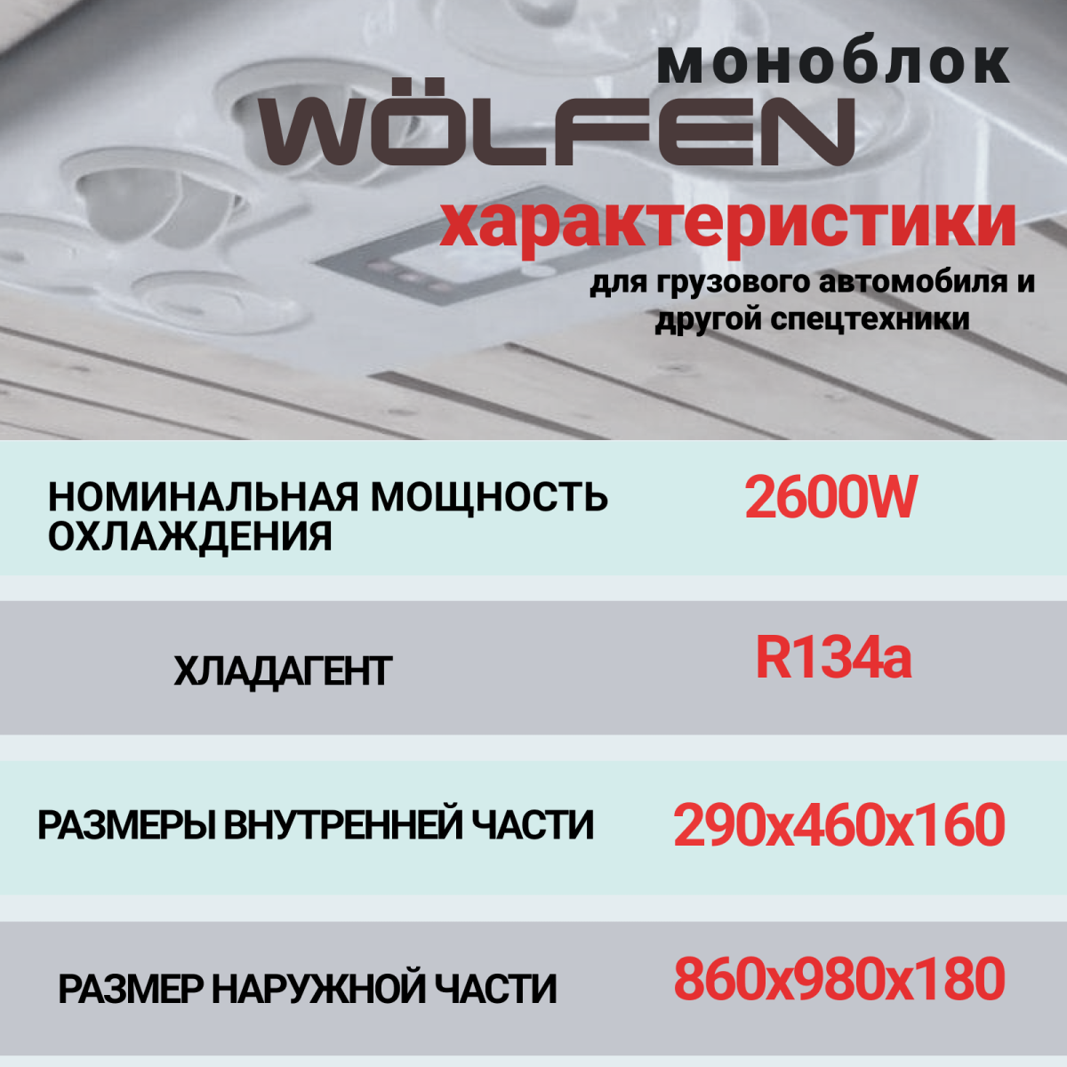 Автокондиционер МОНОБЛОК WÖLFen 24В
